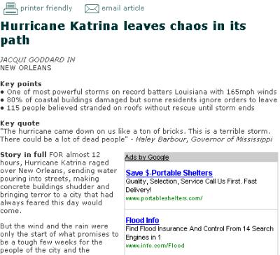 Katrina and Google